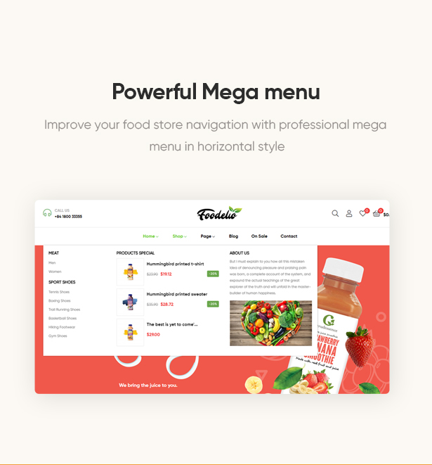 Powerful Horizontal Mega menu Module