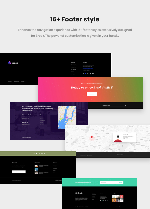 Business Agency WordPress Theme - 16 footer styles