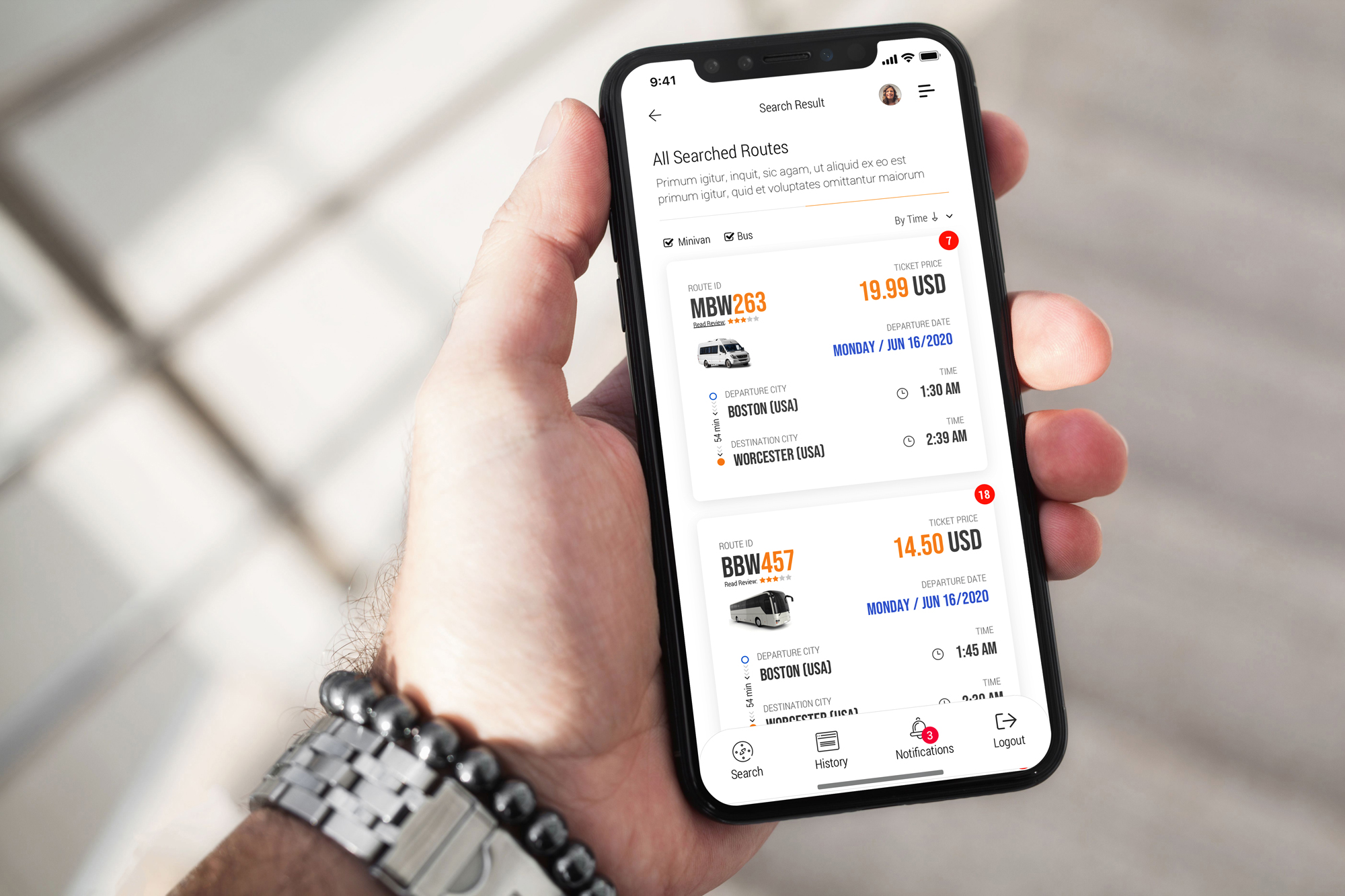 Zimger – Bus Booking UI Kit for iOS & Android - 1