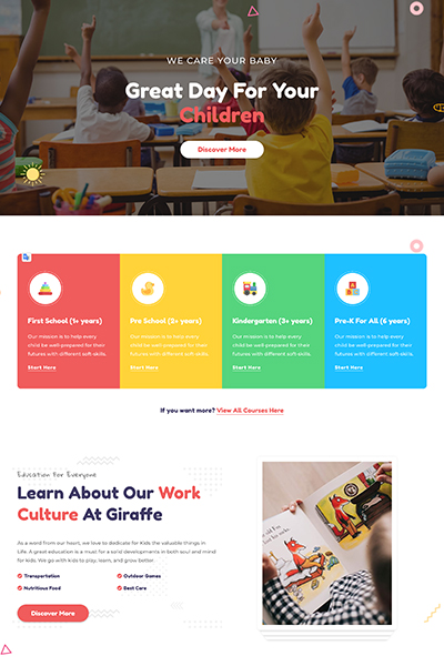 Giraffe - Kindergarten WordPress Theme