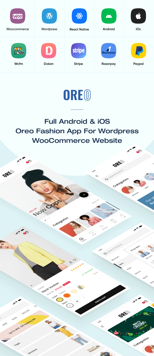 Oreo Fashion-WooCommerce安卓+IOS的APP源码[更至v2.4.1]