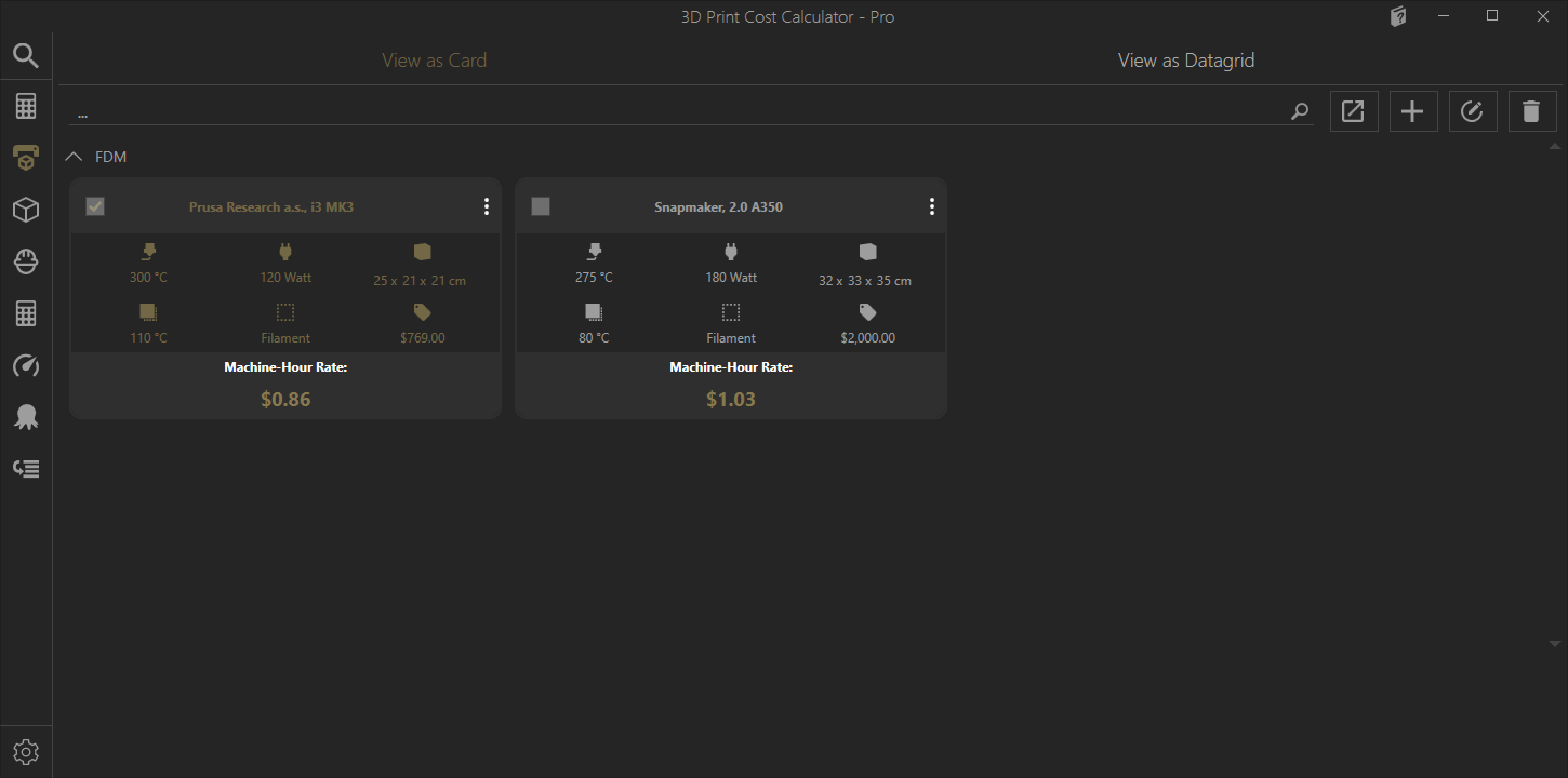 3D Print Cost Calculator 2.0 for Windows - 3