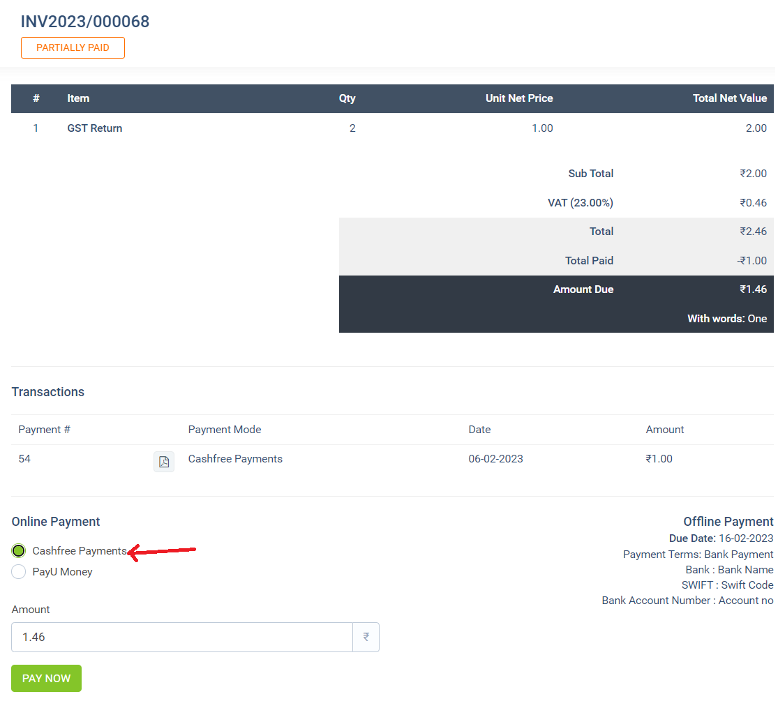 Cashfree Payment Gateway Module For Perfex CRM - 2