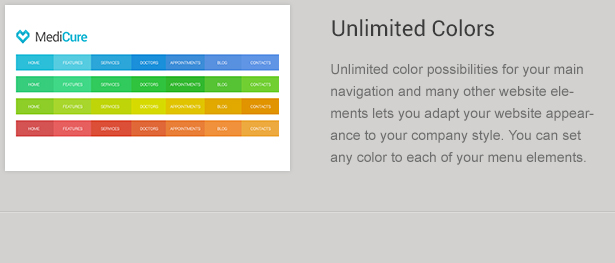 Navigation Color Schemes in Medicine theme