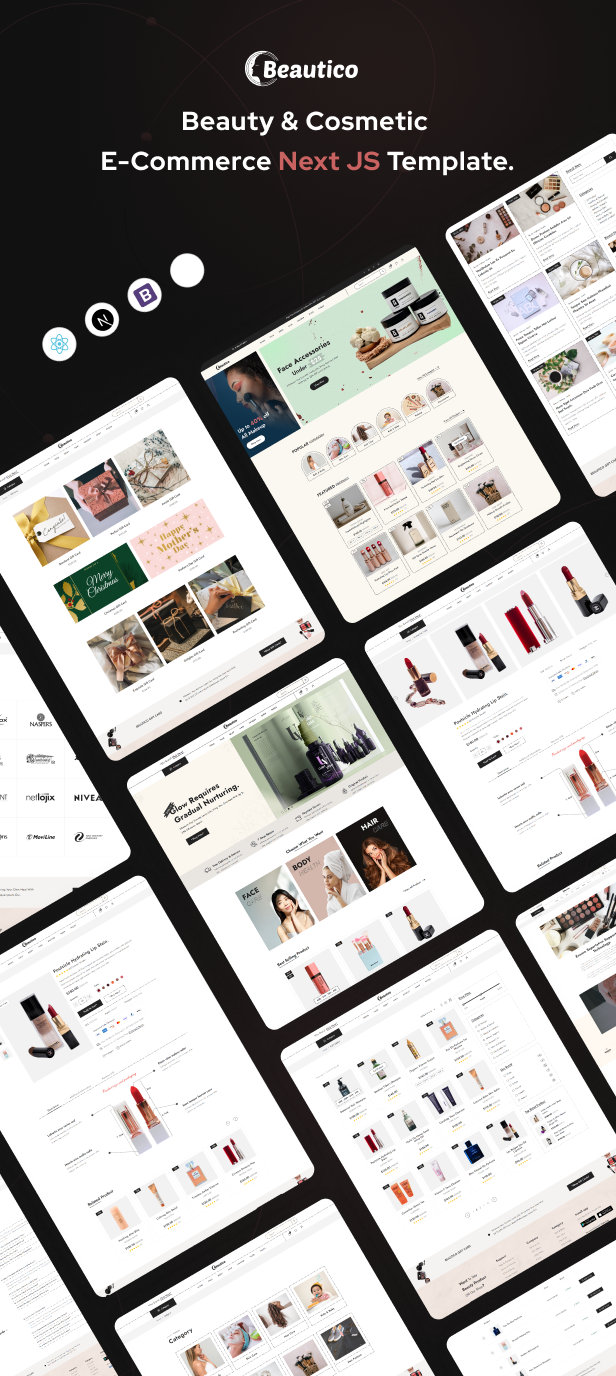 Beautico - Cosmetics Beauty Shop React Next.JS + RTL - 1