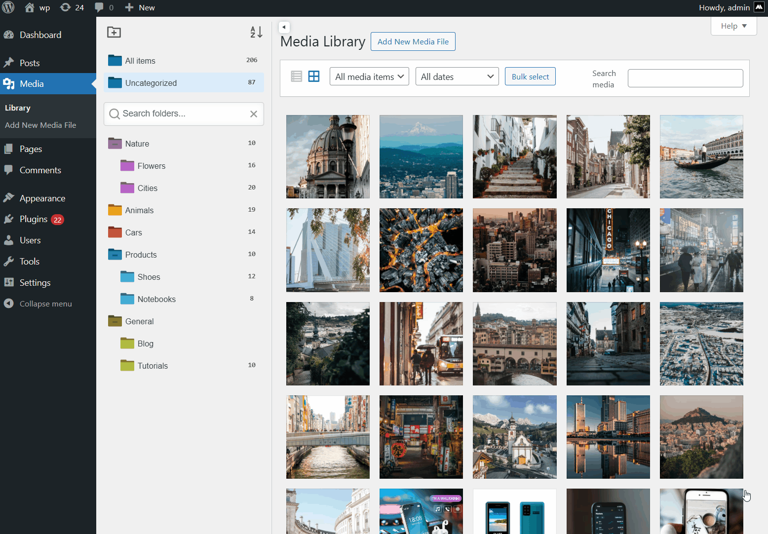 [wordpress media bulk action]