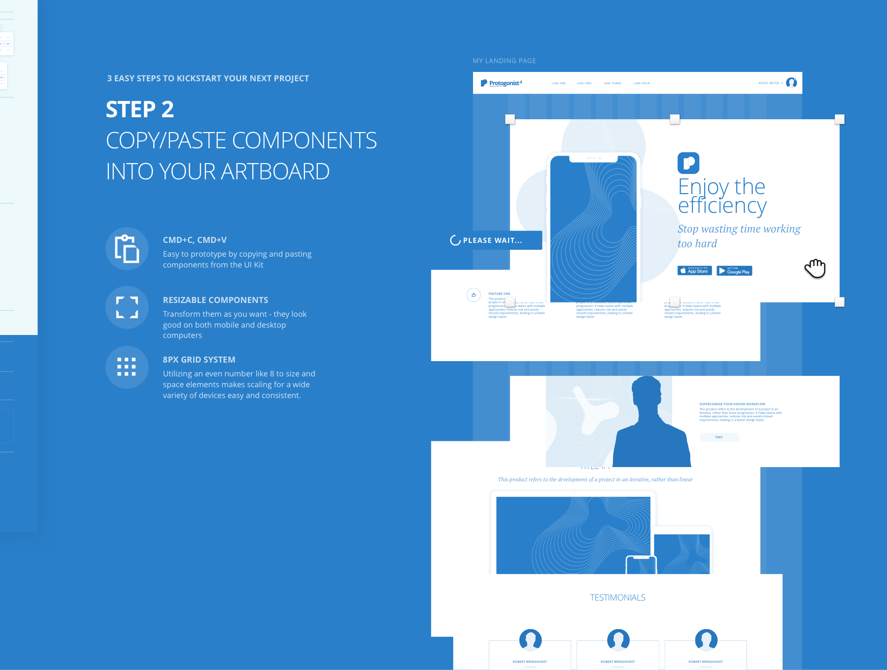 Protogonist 4 Wireframe Kit – Ultimate Wireframe Kit for your next Landing Page - 4