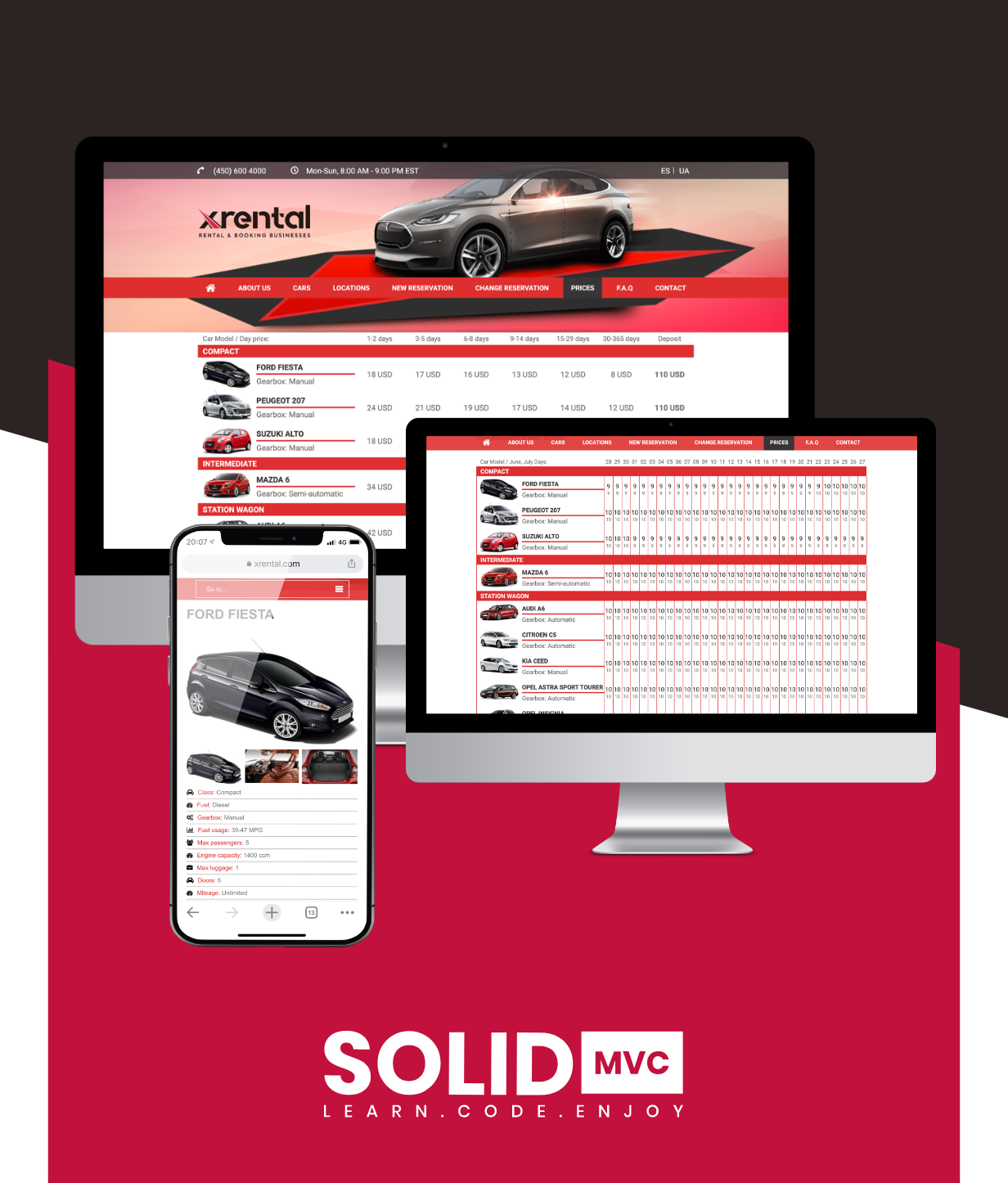 Responsive car rental design