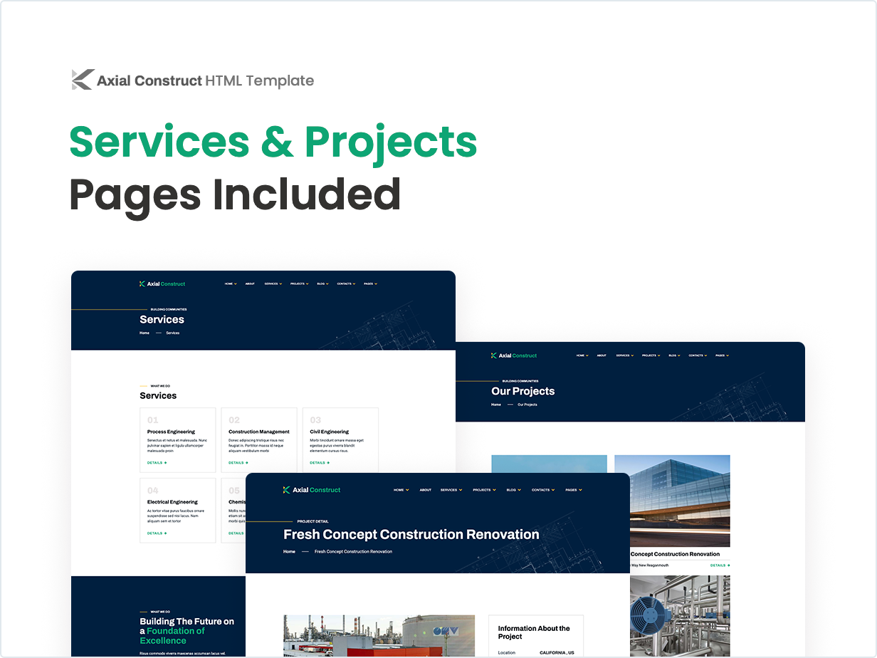Services & Projects Pages Included