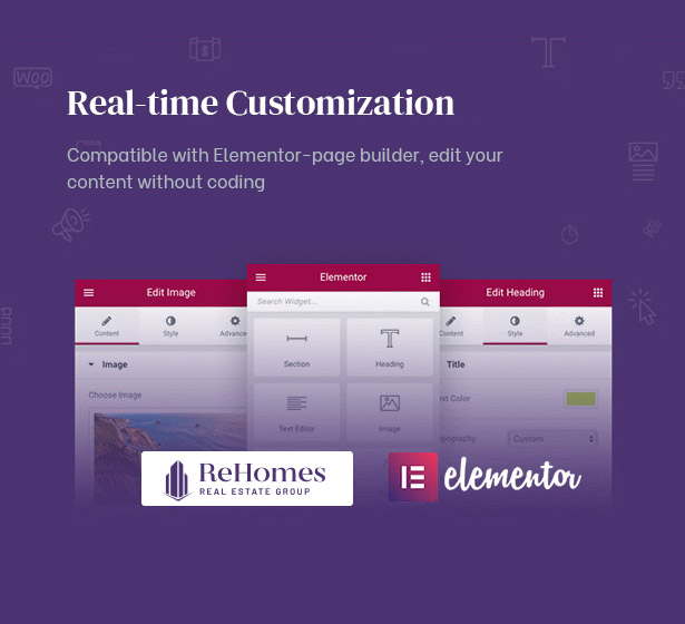 Rehomes - Real Estate Group WordPress Theme - Powerful Elementor Drag & Drop Page Builder