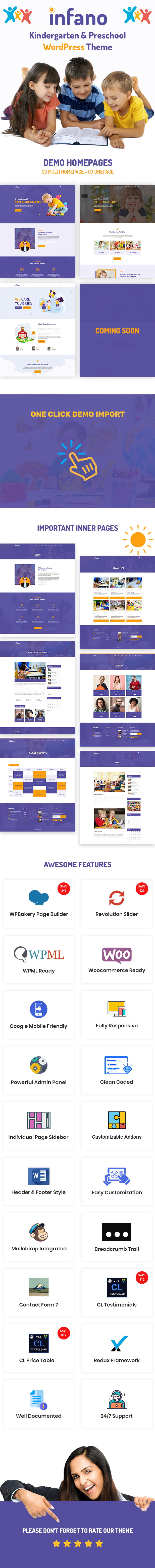 Infano - Kindergarten & Preschool WordPress Theme - 3