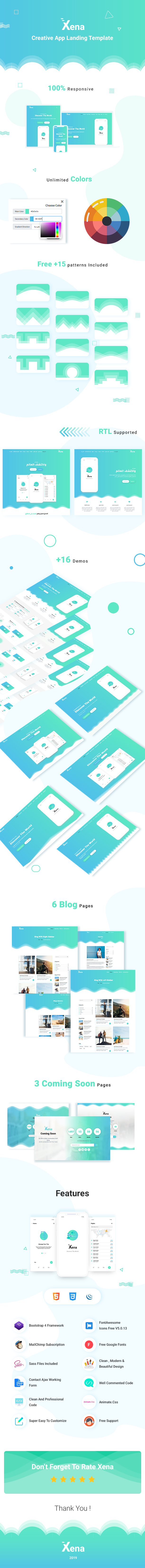 Xena - Mobile App Landing Page HTML Template - 1