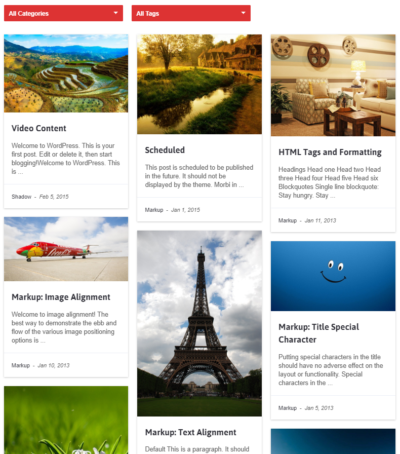 Wordpress Post Grid / List / Timeline Layout avec carrousel et publication connexe - 4
