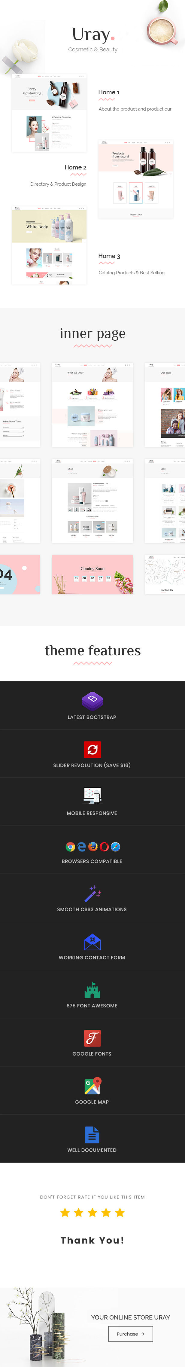 Uray - Cosmetic & Beauty Shop HTML5 Template - 1