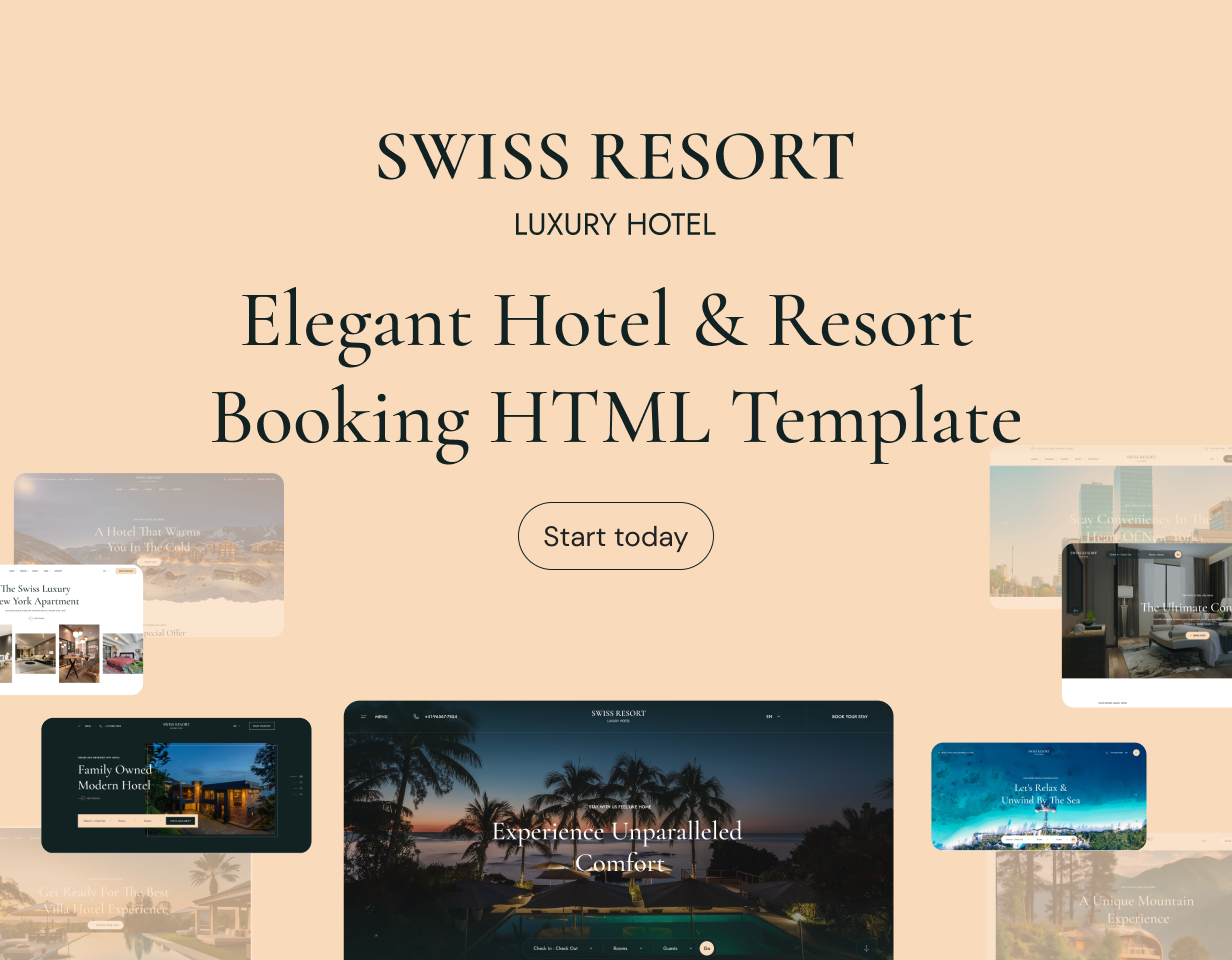 Swiss Resort - Hotel & Resort Booking HTML Template - 1