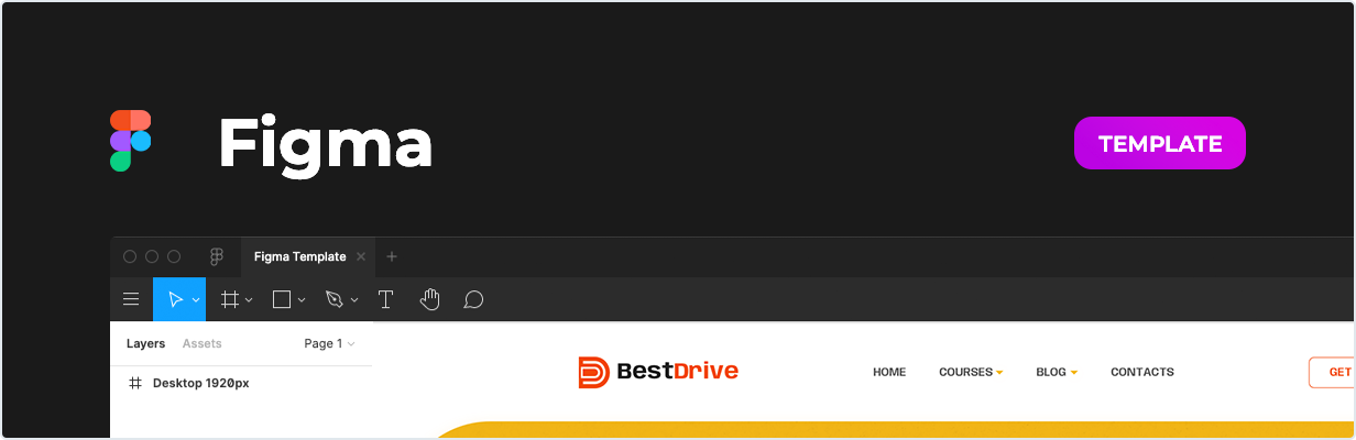 BestDrive – Driving School Template for Figma