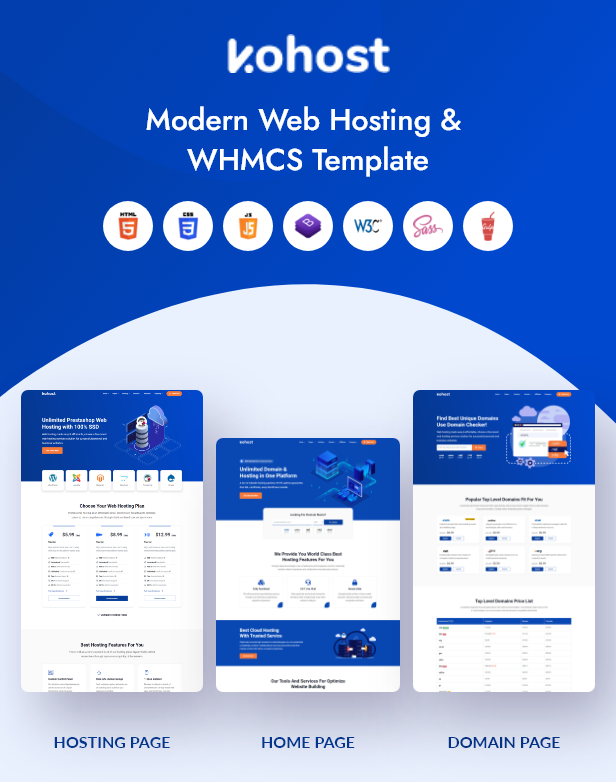 Kohost whmcs Domain Hosting Templates