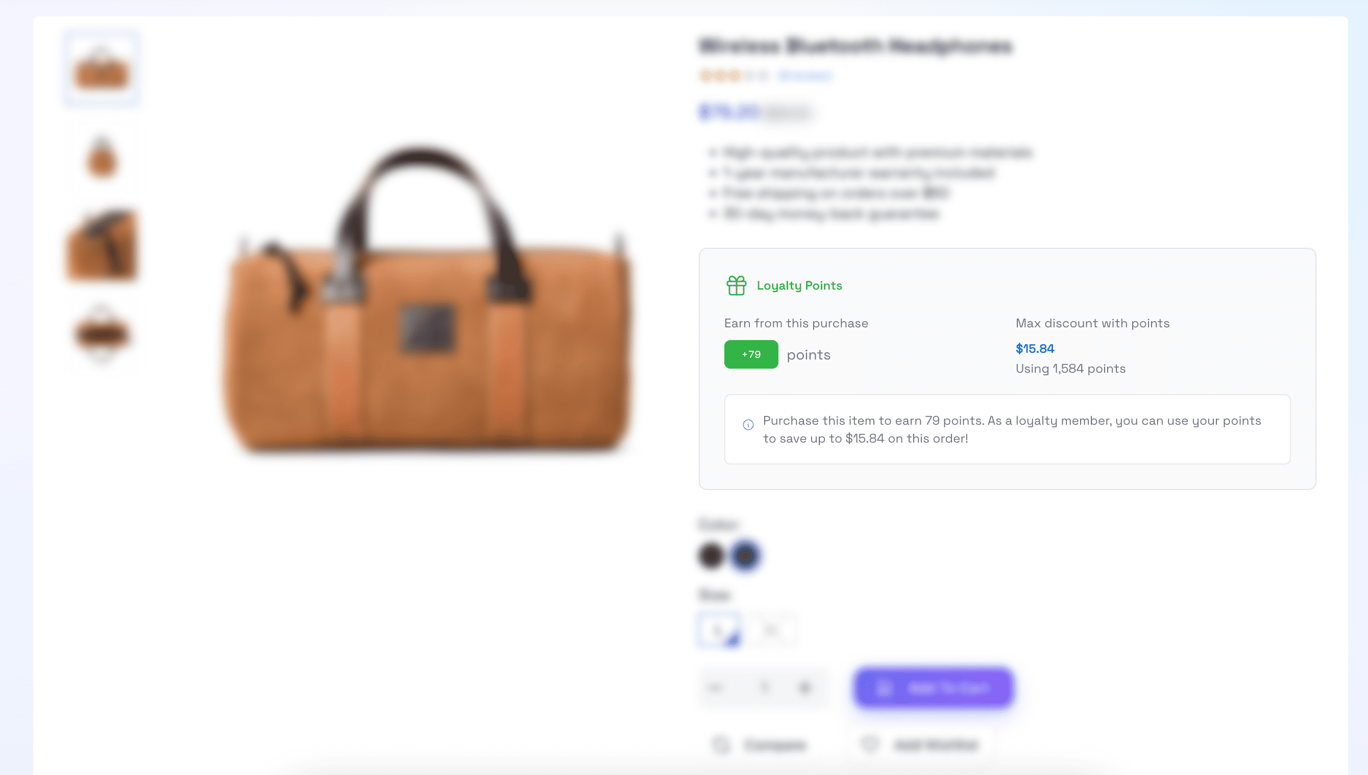 Loyalty Points Info at Product Detail Page