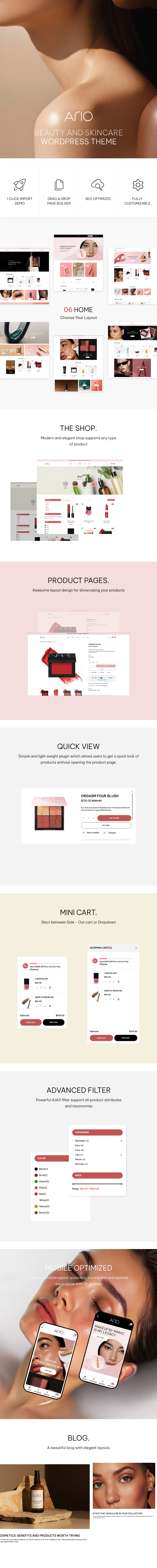 Ario – Beauty and Skincare WordPress Theme - 1