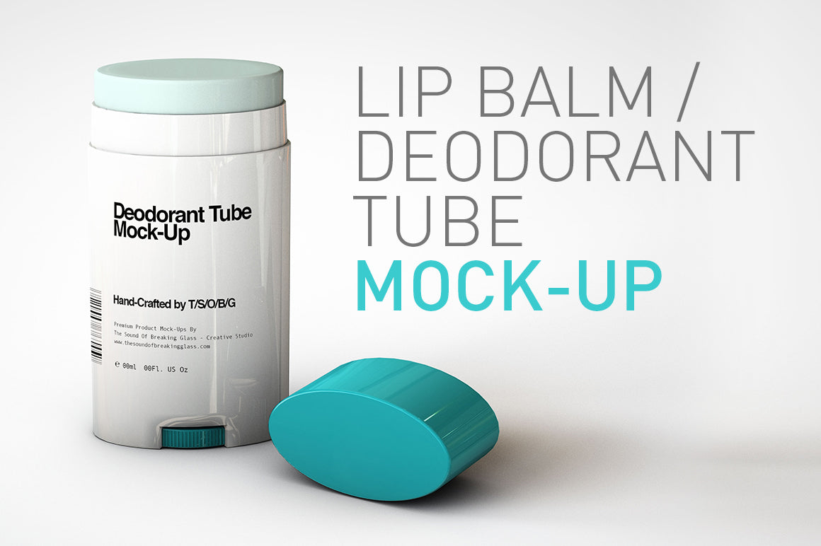 Lip Balm Mock-Up - White Stick Tube Deodorant Mock-Up