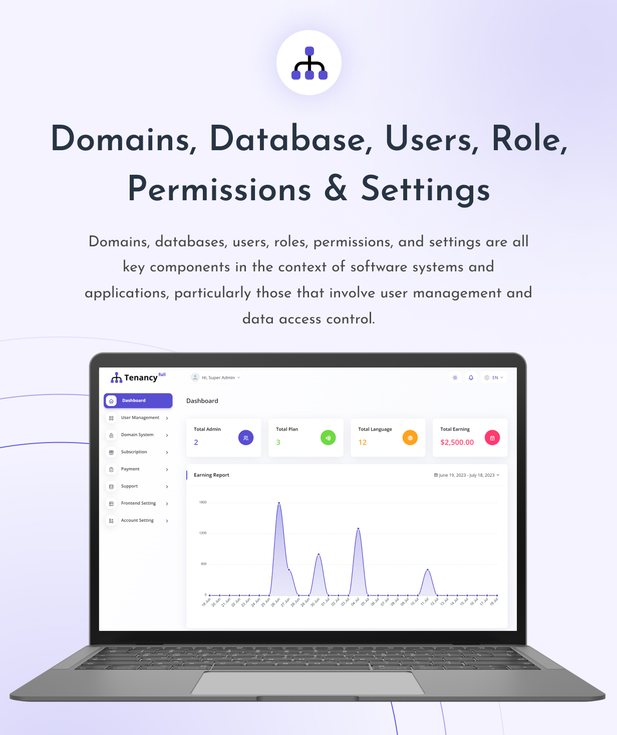 Full Tenancy - Domains, Database, Users, Role, Permissions & Settings - 1