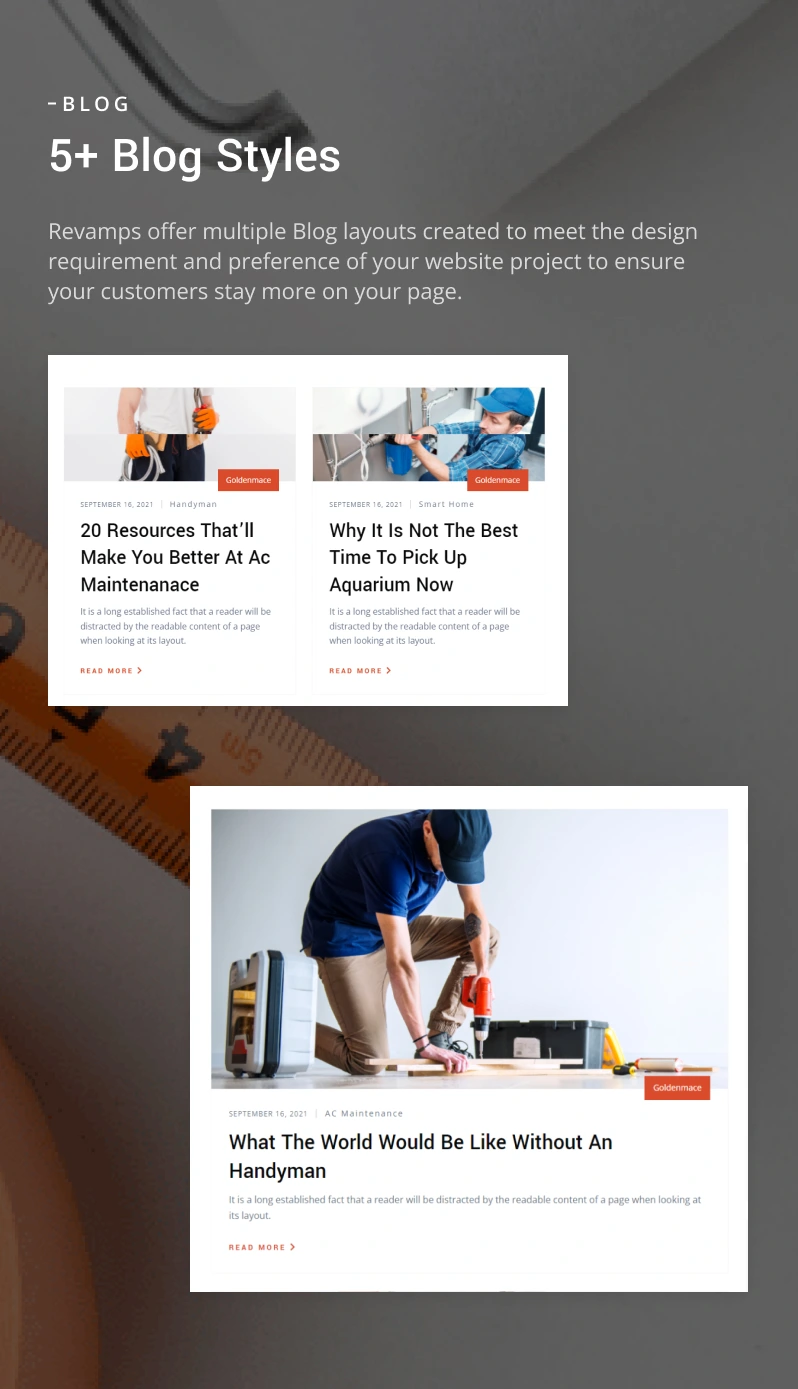 Revamps - Handyman Service WordPress Theme - 17