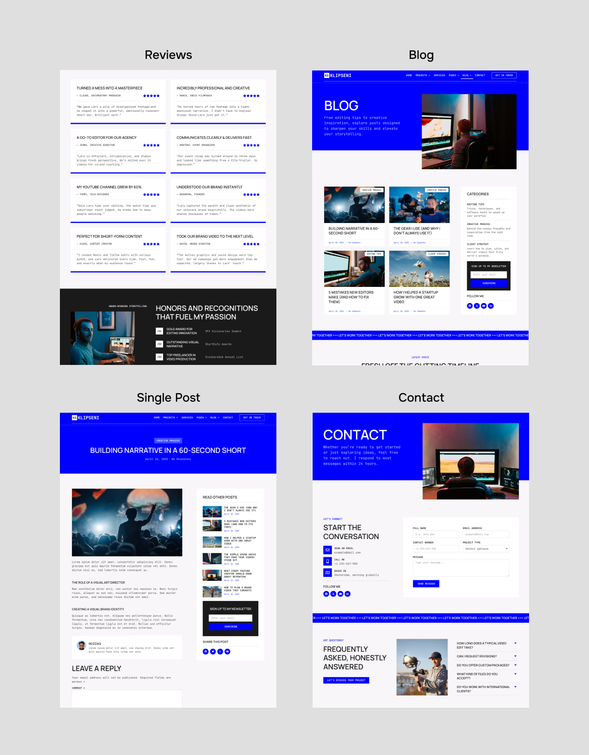 ClipHive - Personal CV Video Editor Elementor Template Kit - 2