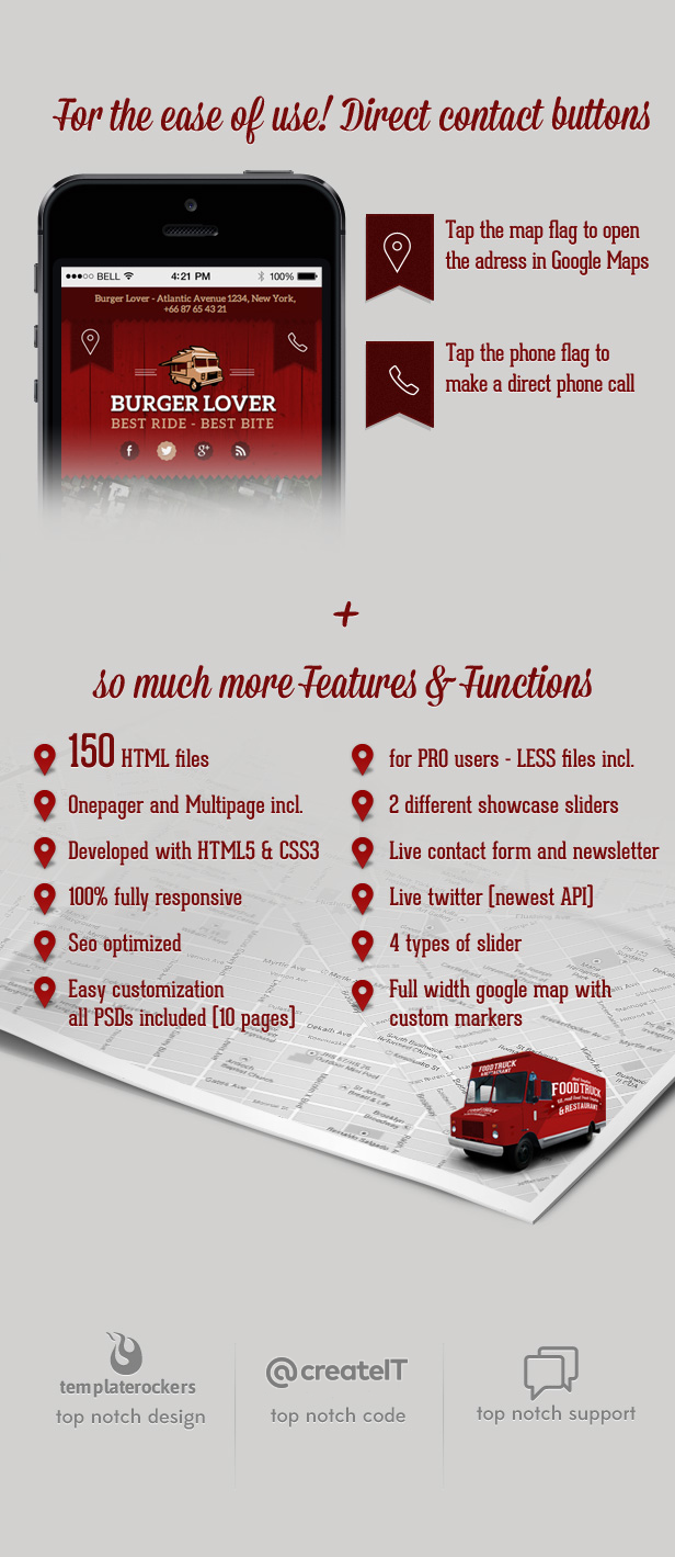 Food Truck & Restaurant 10 Styles - HTML5 Template