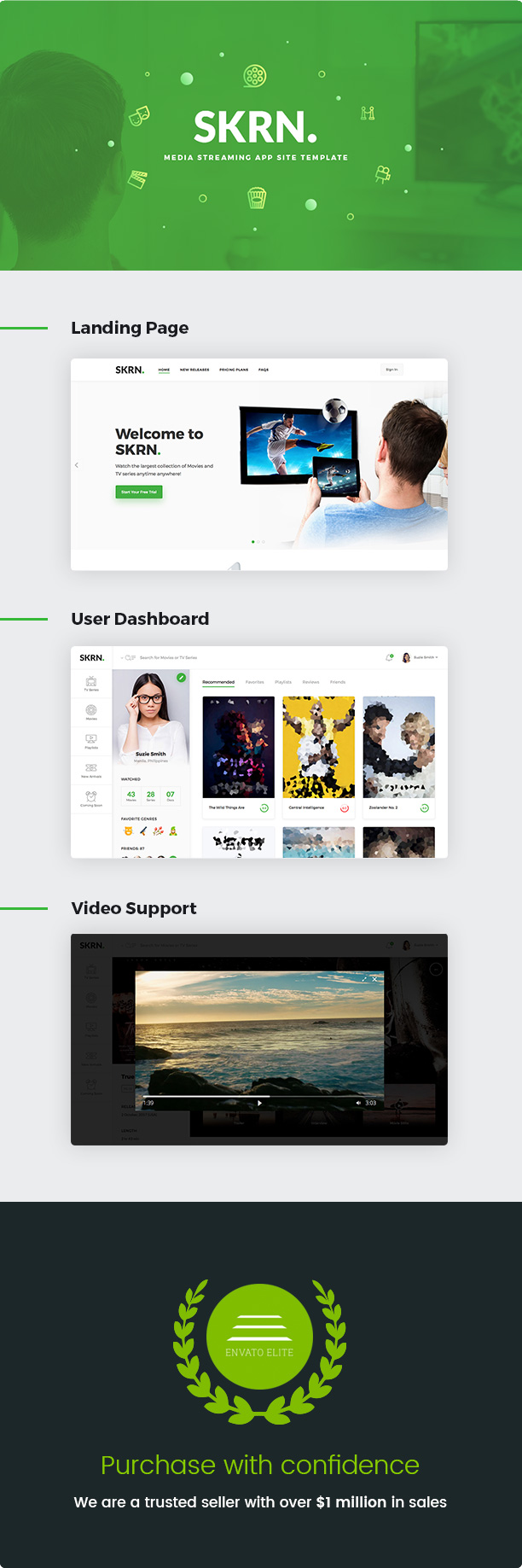 SKRN Media Streaming App Template By ProgressionStudios ThemeForest
