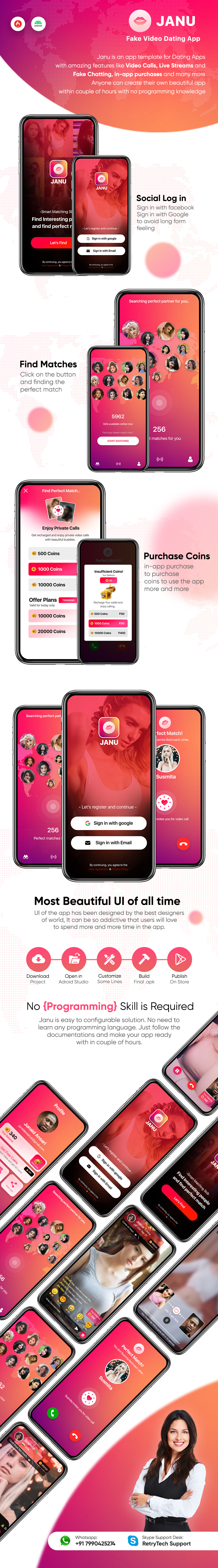 Janu - Dating App : Live Streaming App : One to One Video Calling App (Fake Users) - 2