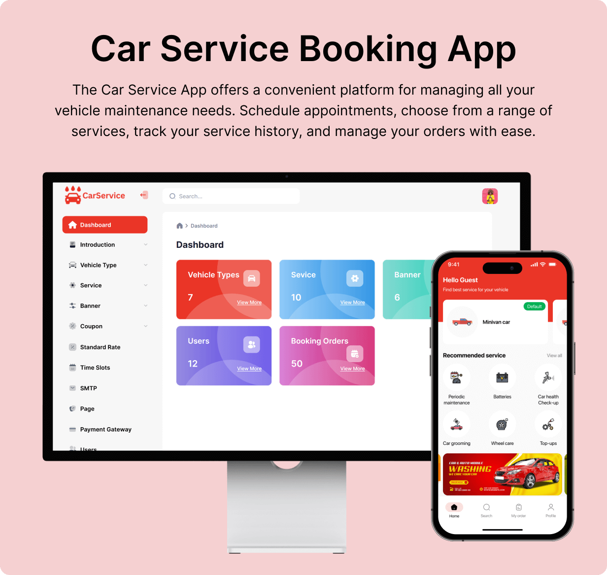 AutoCare: Car Service Full App in Flutter with NodeJs Backend | Service Booking App Template - 5