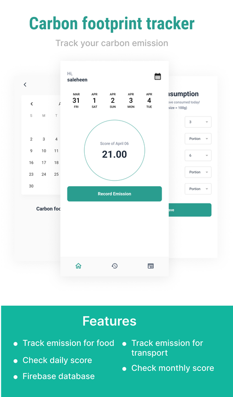 Carbon footprint tracker flutter app - android ios - 2