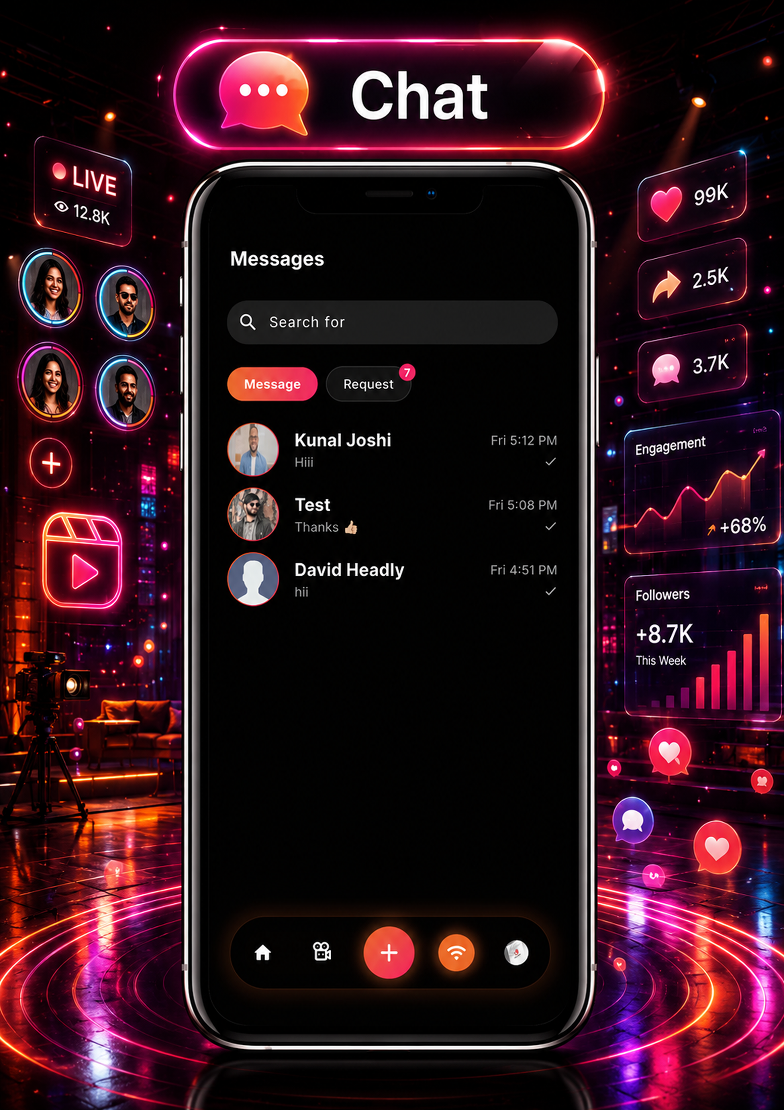 DTTrends – TikTok Clone | Reels, Live Streaming, PK Battle, Story, Feed, Chat | Flutter App - 22