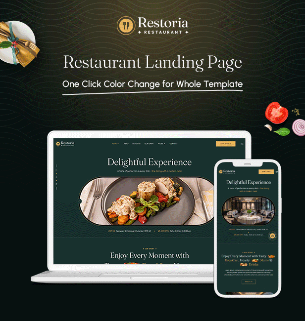 Restoria – Restaurant, Cafe & Food Delivery Joomla Template - 1