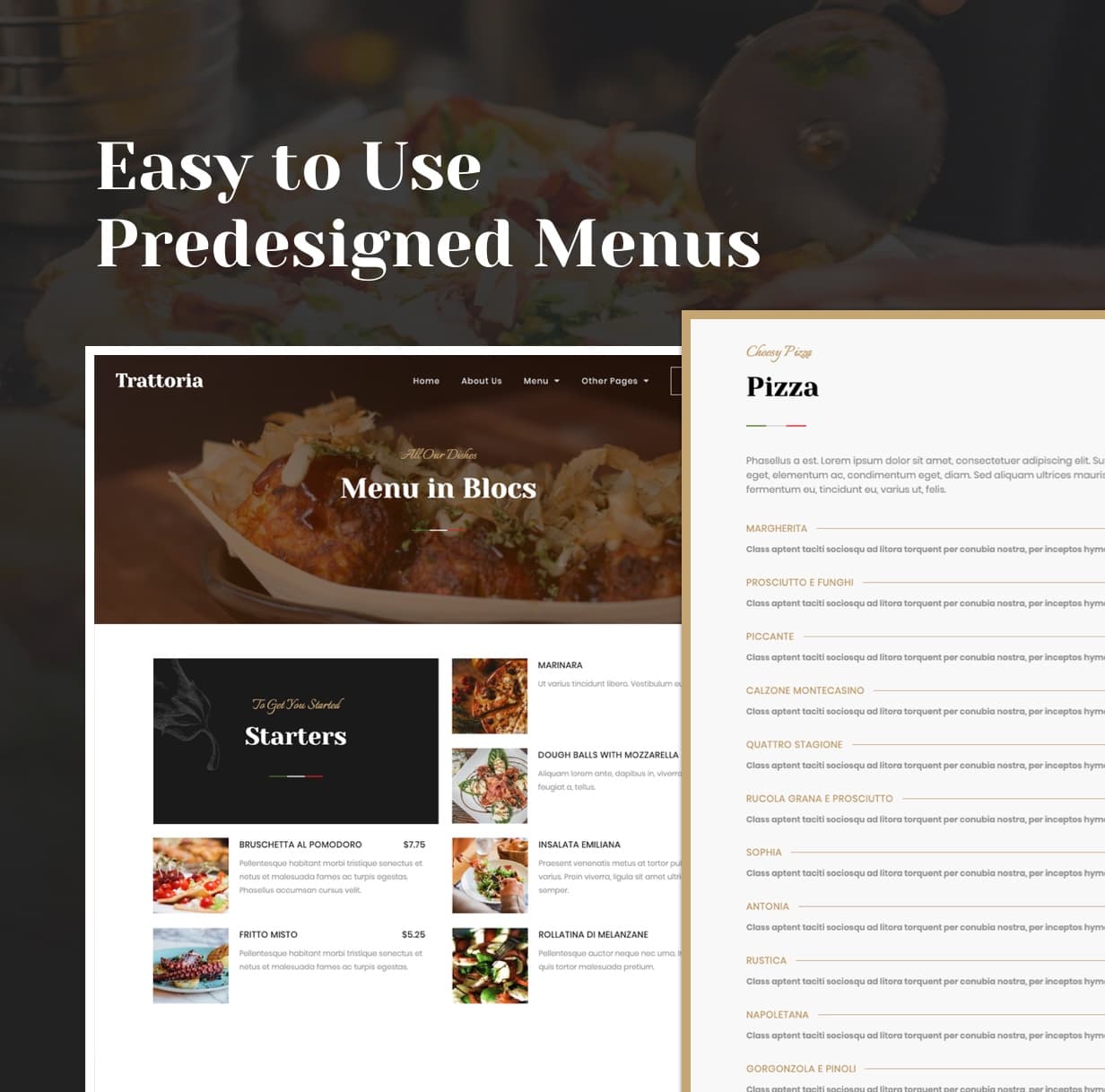 Pizzeria Trattoria - Italian Restaurant Elementor Template Kit - 4