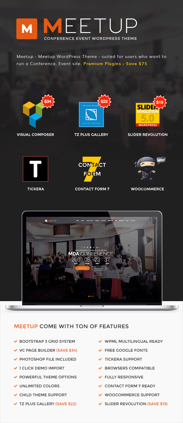 Meetup - Tema WordPress para evento de conferência - 2