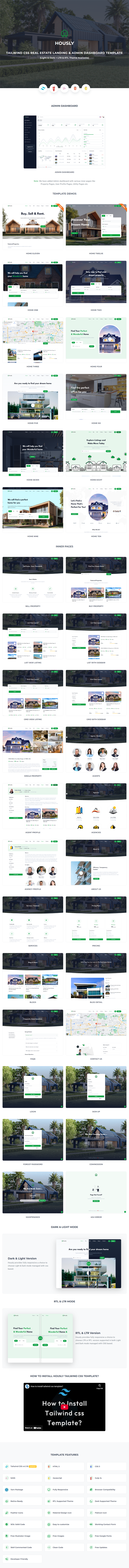 Hously - Real Estate Landing & Admin Dashboard Template (Tailwind CSS v4) - 7