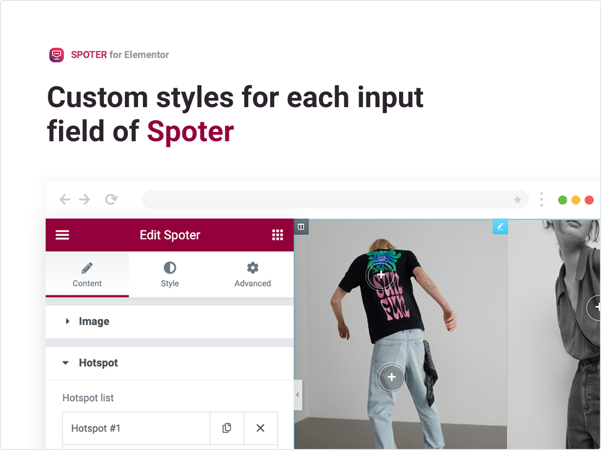 Custom styles for each input field of Spoter