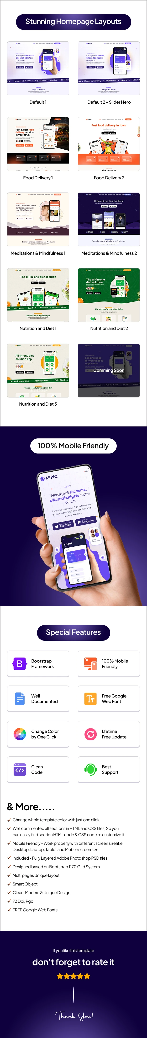 APPIQ - Mobile App Landing Page Responsive HTML Template - 3