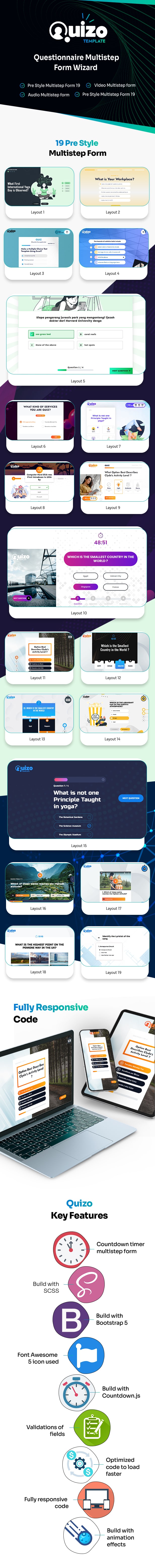 Quizo - Questionnaire Multistep & Quiz Form Wizard - 1