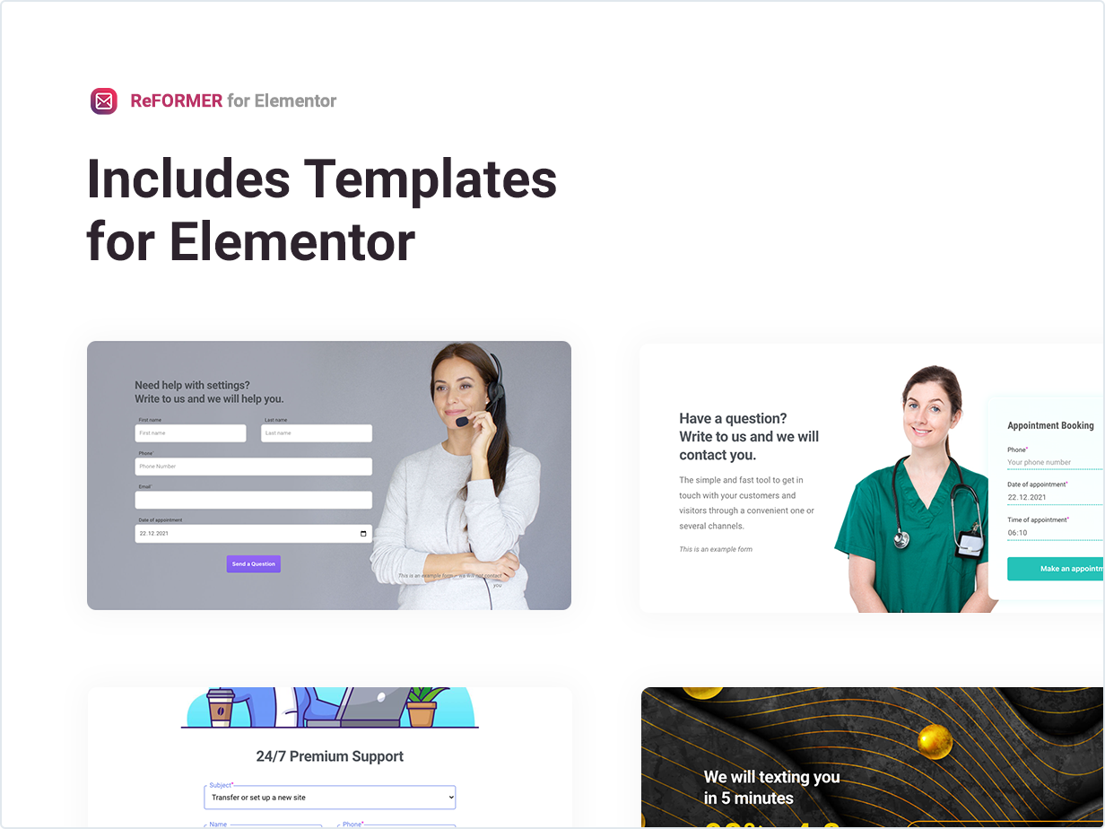 Includes Templates for Elementor