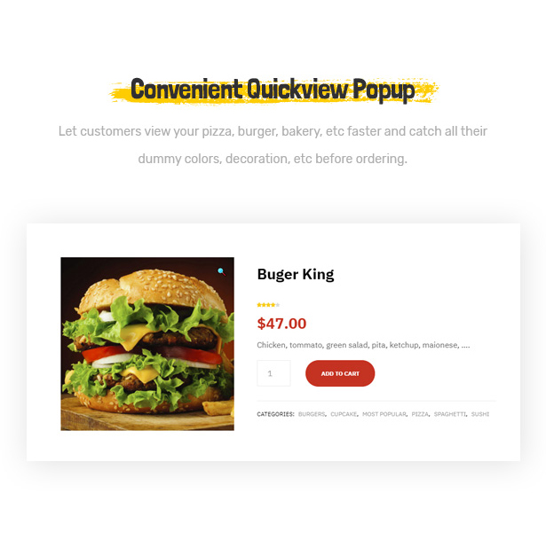 Foodo Quickview Popup- Fast Food Restaurant WordPress Theme