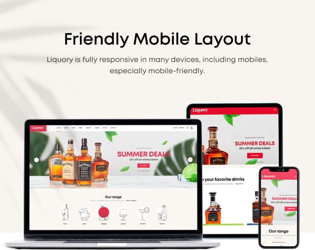 Liquory Drink Wine WordPress Theme - Friendly Mobile