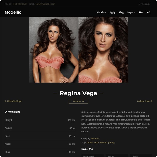 Modellic. Model Agency WordPress Theme