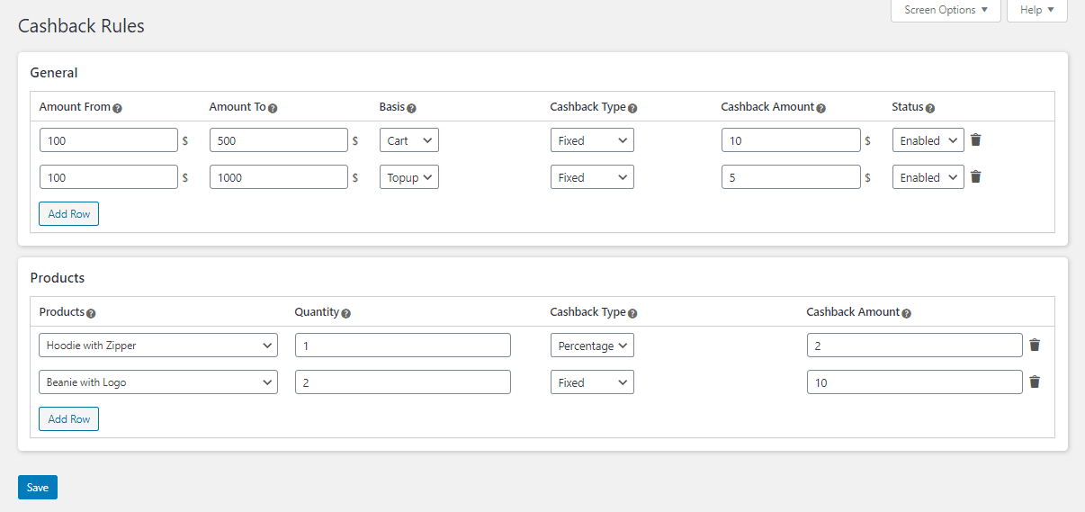 WooCommerce Wallet Management - Cashback Rules