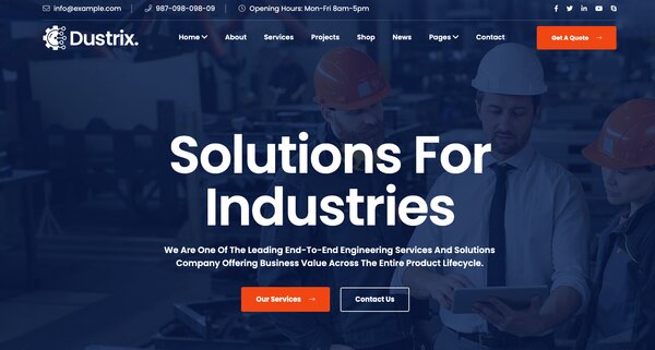 Dustrix - Construction and Industry WordPress Theme - 1
