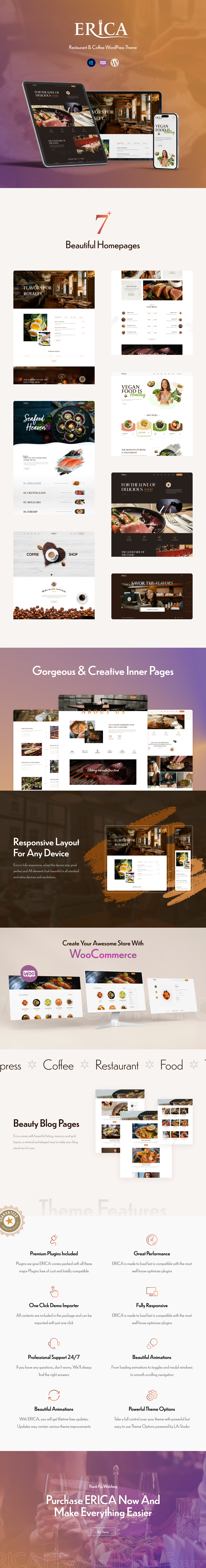 Erica - Restaurant & Coffee WordPress Theme