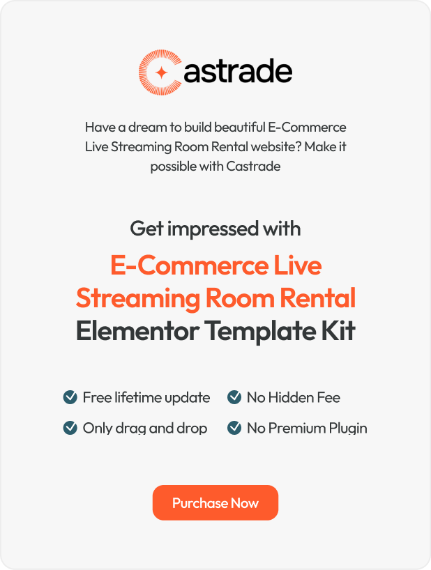 Castrade - Live Streaming Room Rental Elementor Template Kit - 1