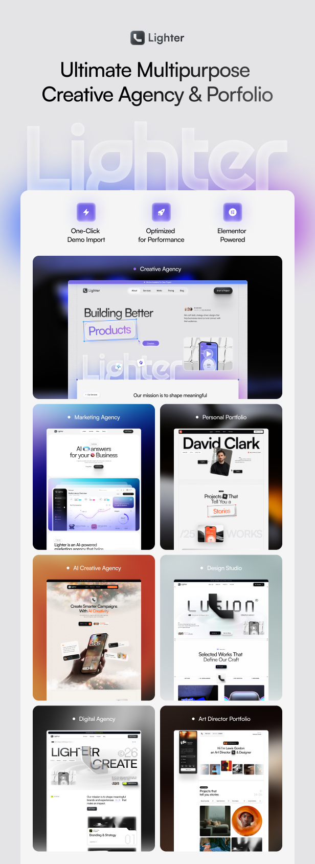 Lighter – Creative Agency & Portfolio WordPress Theme