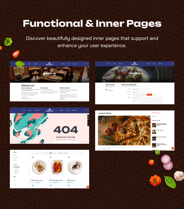 Well-designed Functional and Inner Pages